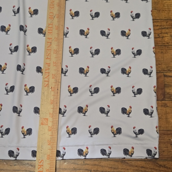 Waggle Men's Rooster Print Golf Polo Shirt White Blue Collar -XL - Picture 4 of 6